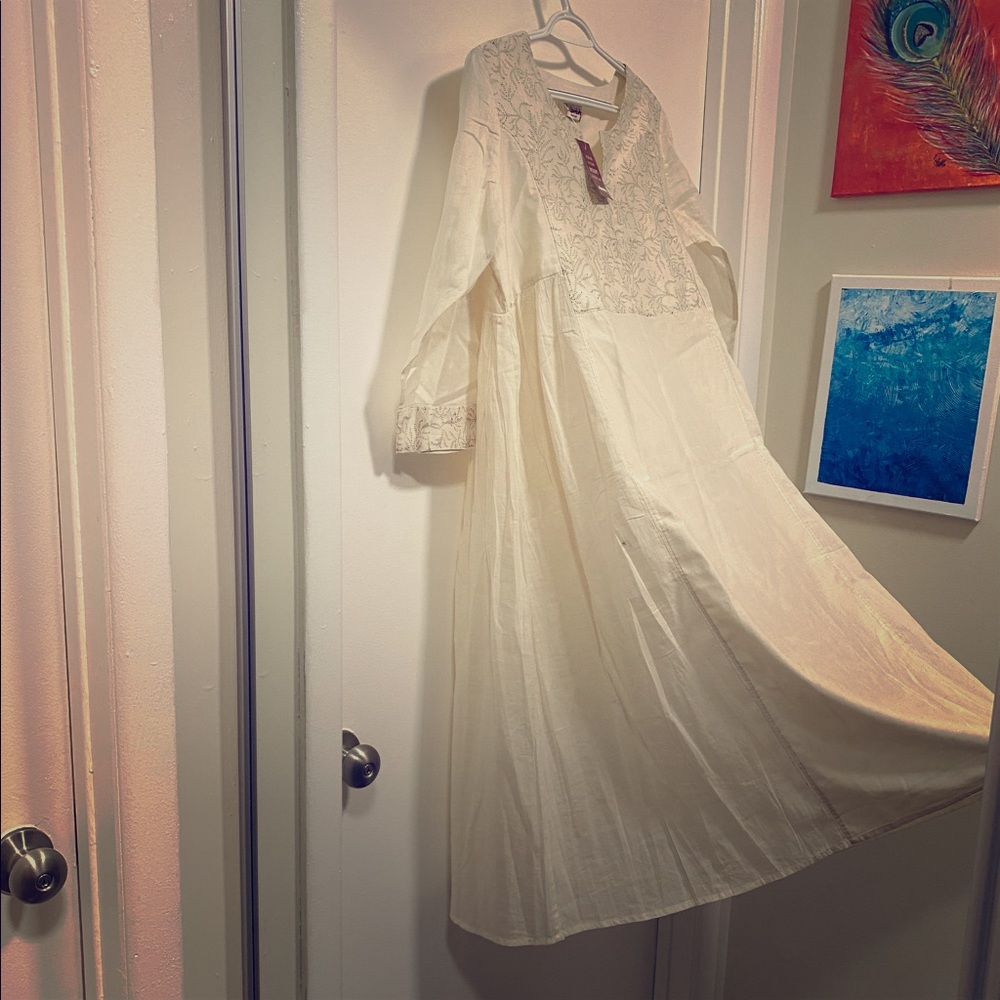 Luxury Silk ivory midi dress